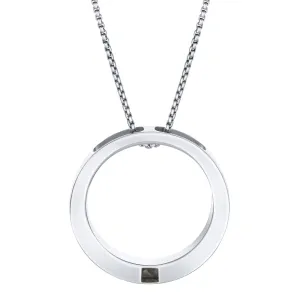 Eternal Circle Cremation Necklace in 14K White Gold
