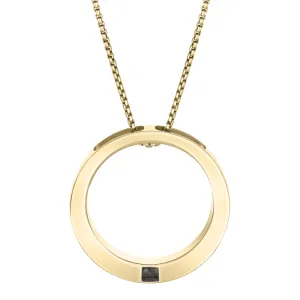 Eternal Circle Cremation Necklace in 14K Yellow Gold