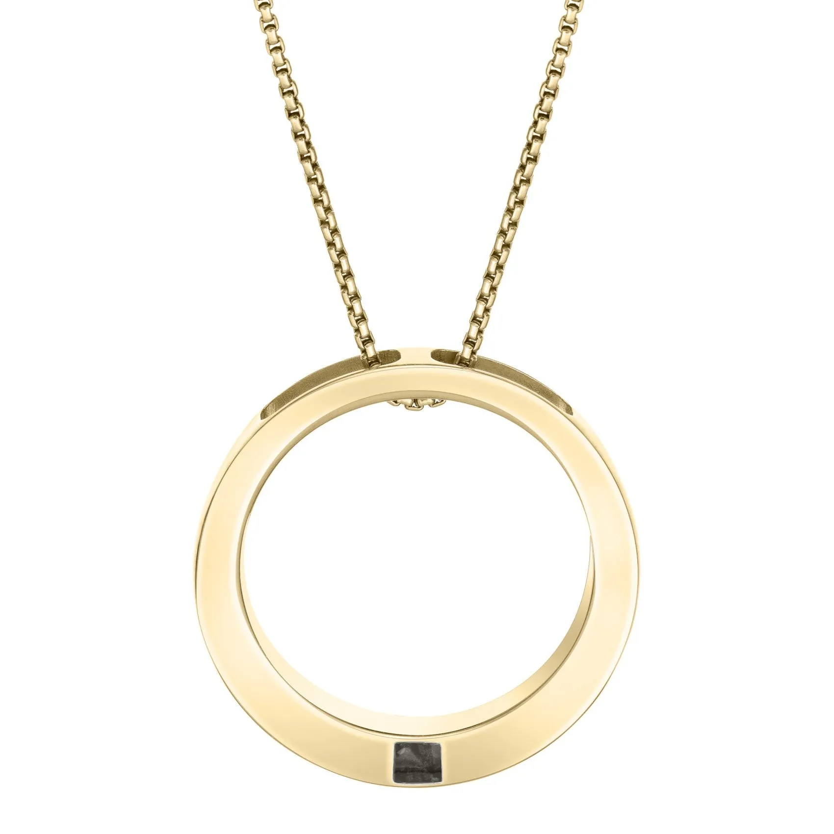 Eternal Circle Cremation Necklace in 14K Yellow Gold