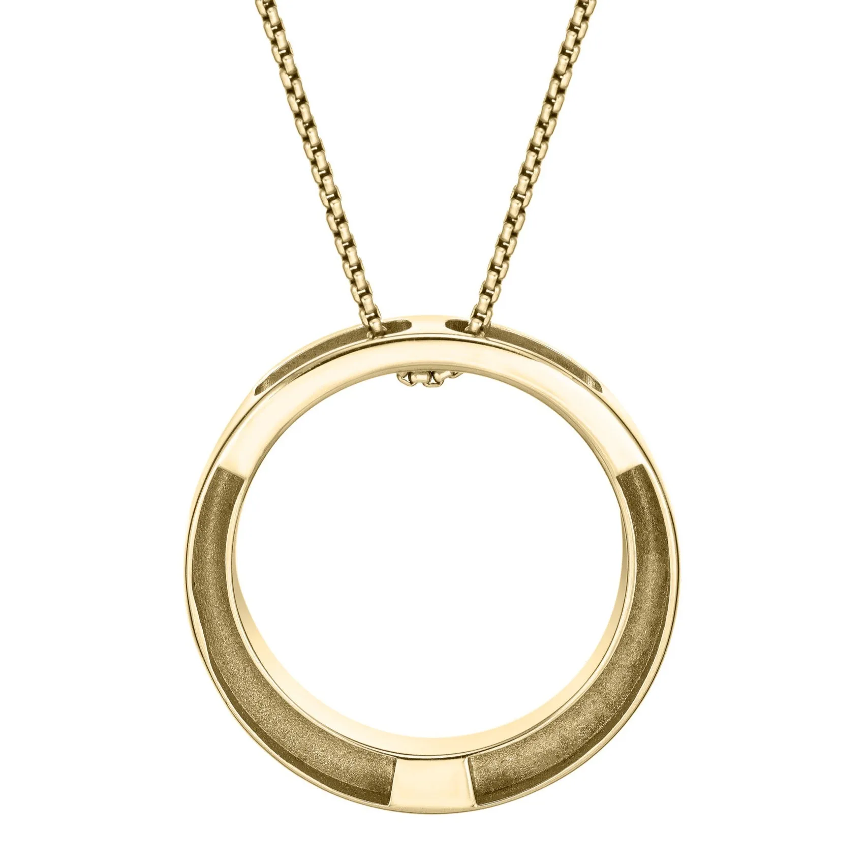 Eternal Circle Cremation Necklace in 14K Yellow Gold