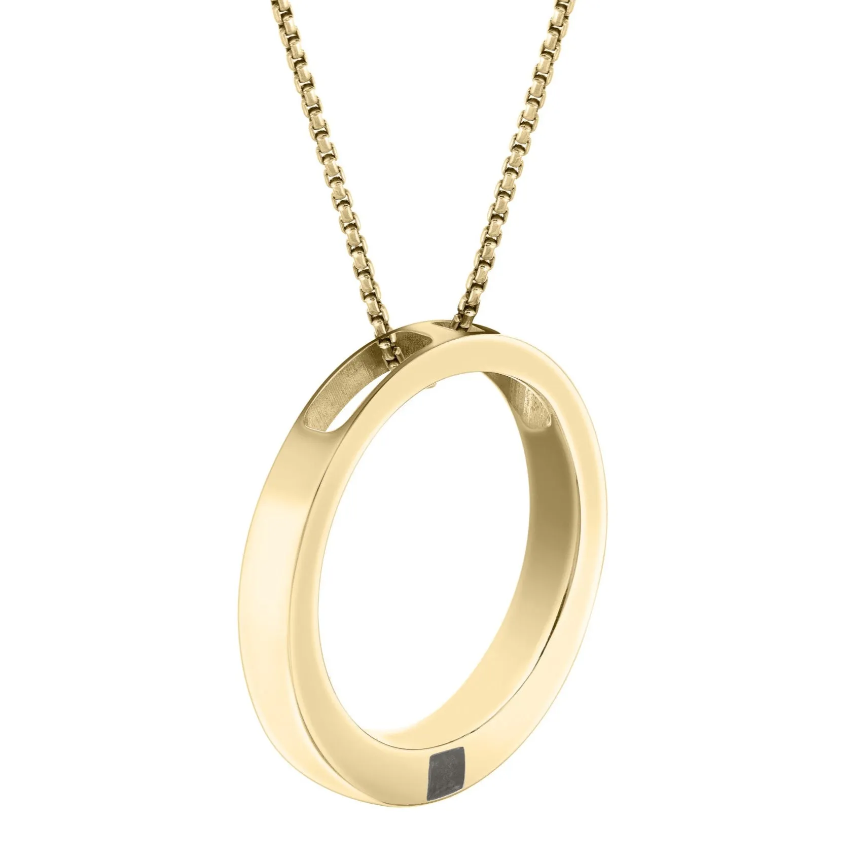 Eternal Circle Cremation Necklace in 14K Yellow Gold