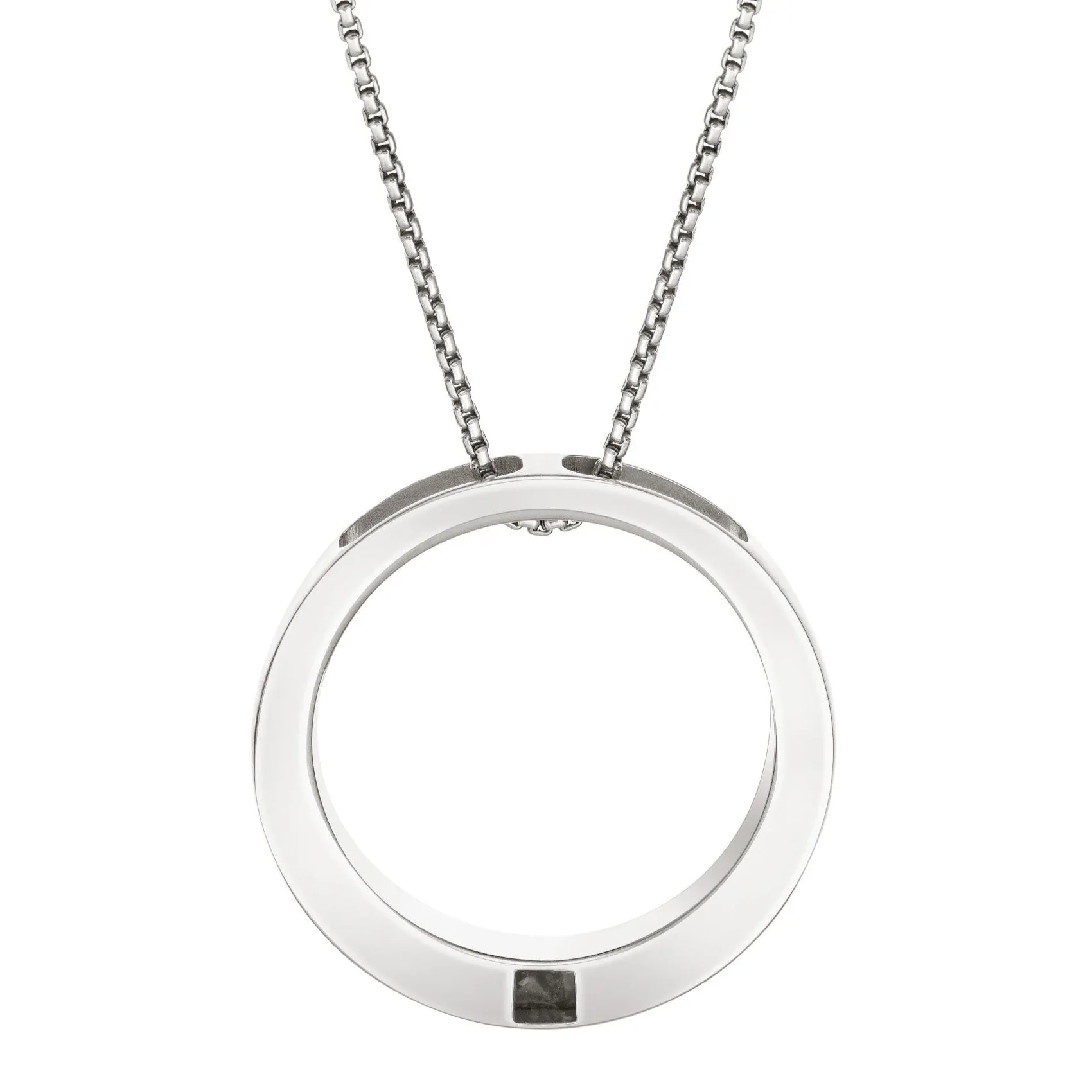 Eternal Circle Cremation Necklace in Sterling Silver