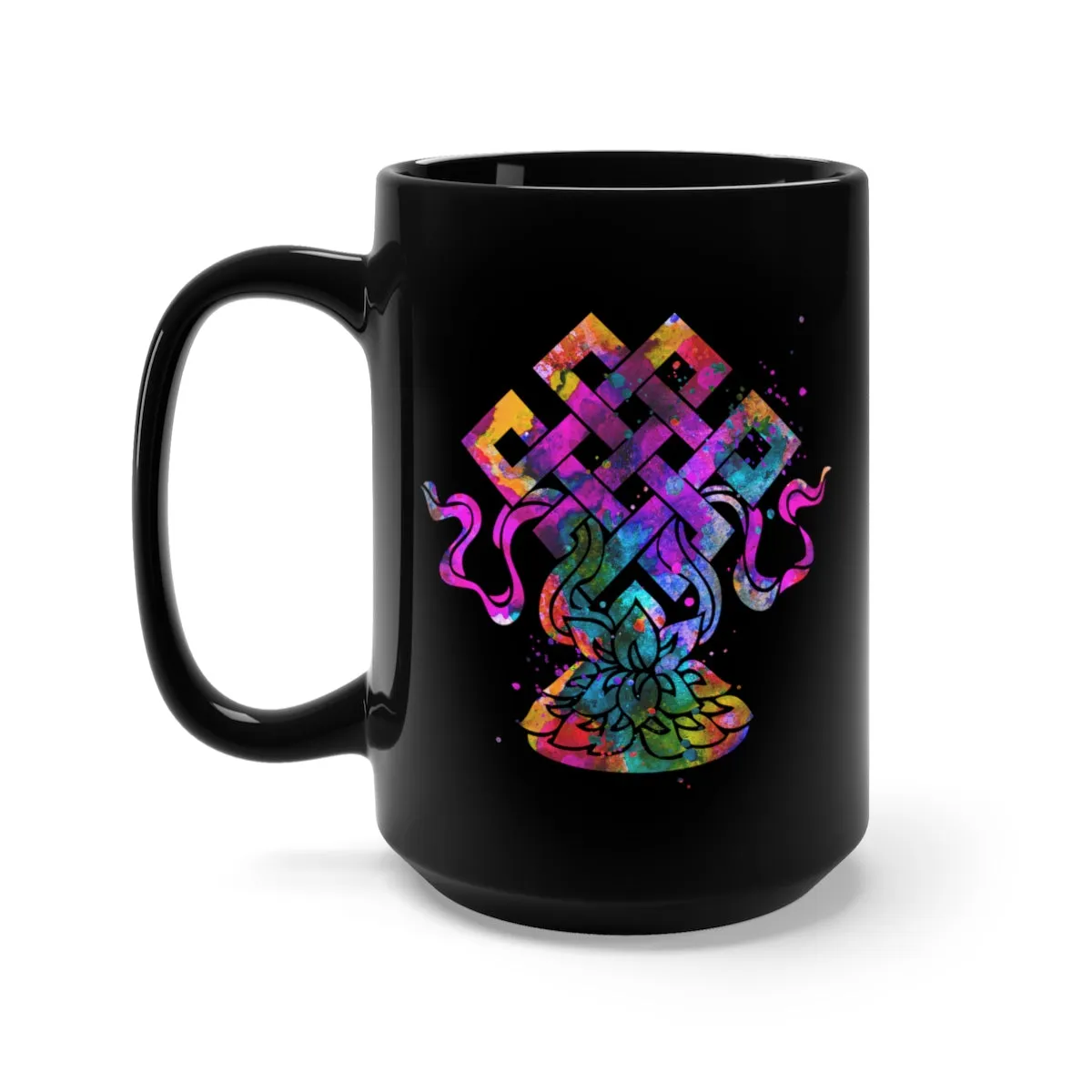 Eternal Knot Black Mug 15oz