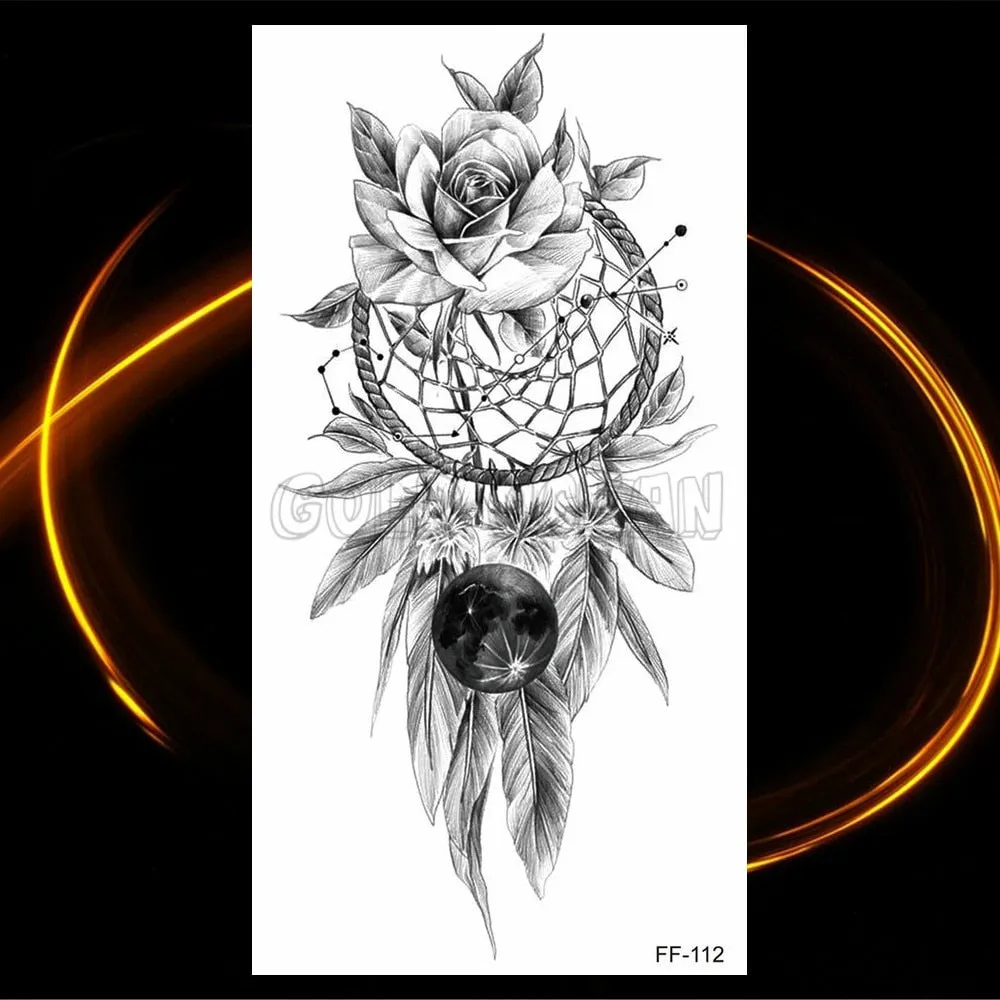 Eternal Lock  Tribal Chain Temporary Tattoo
