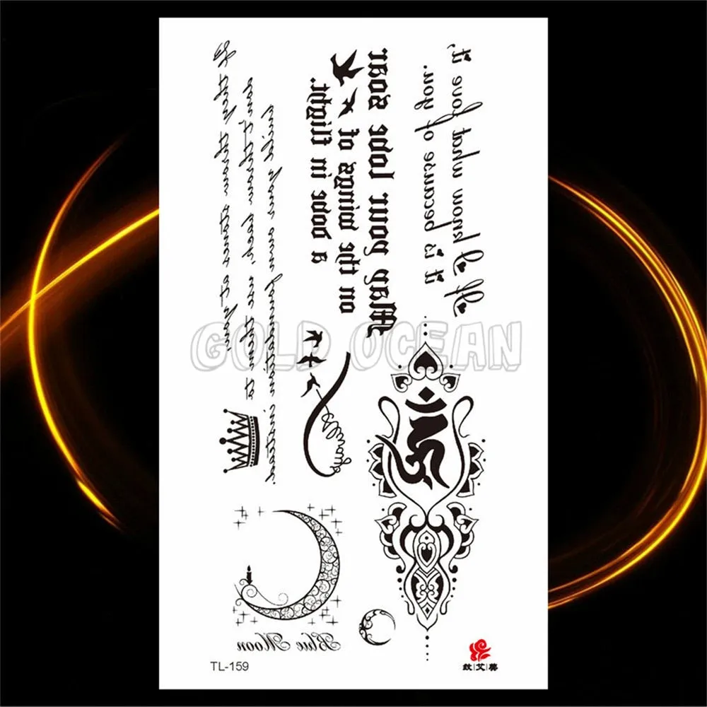 Eternal Lock  Tribal Chain Temporary Tattoo