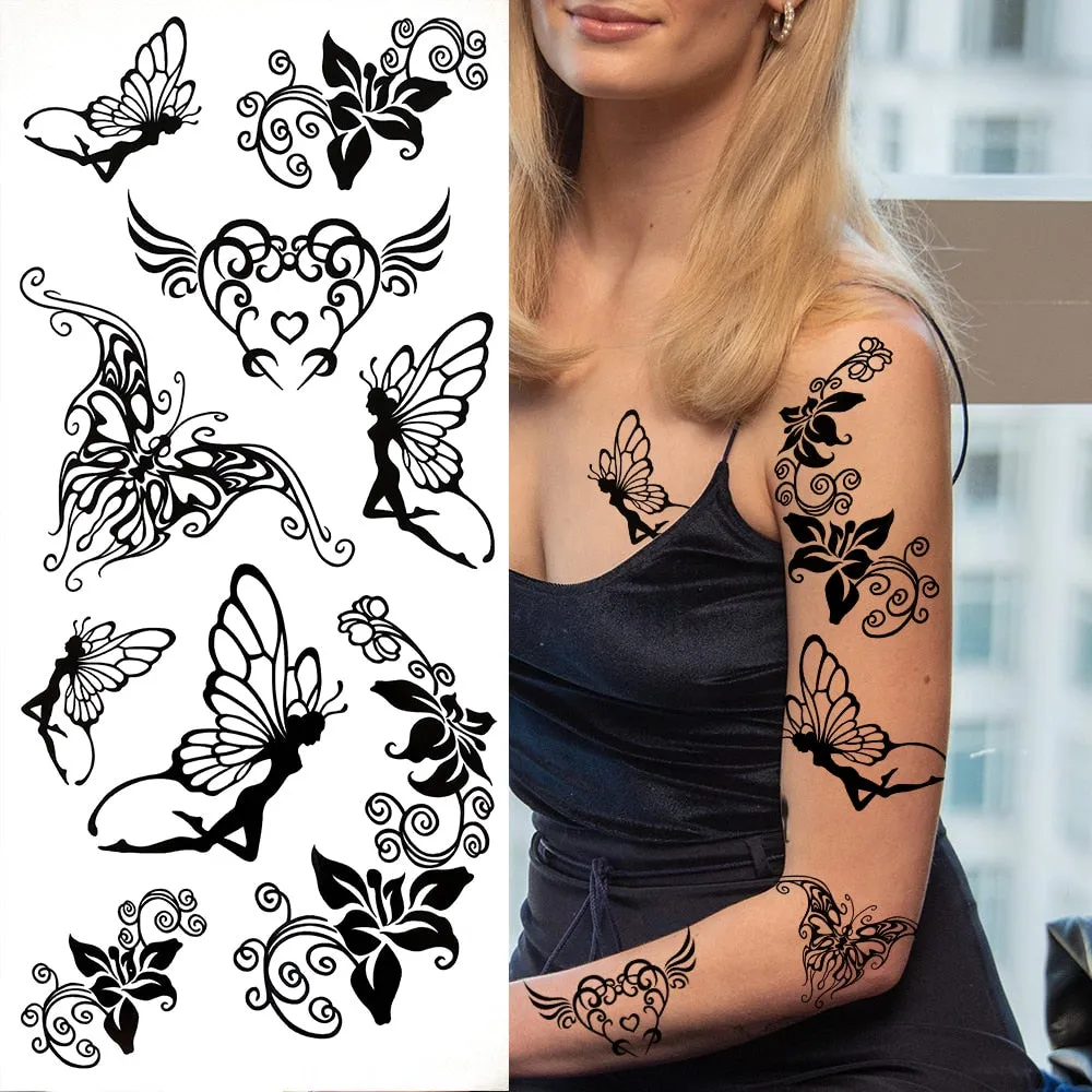 Eternal Lock  Tribal Chain Temporary Tattoo