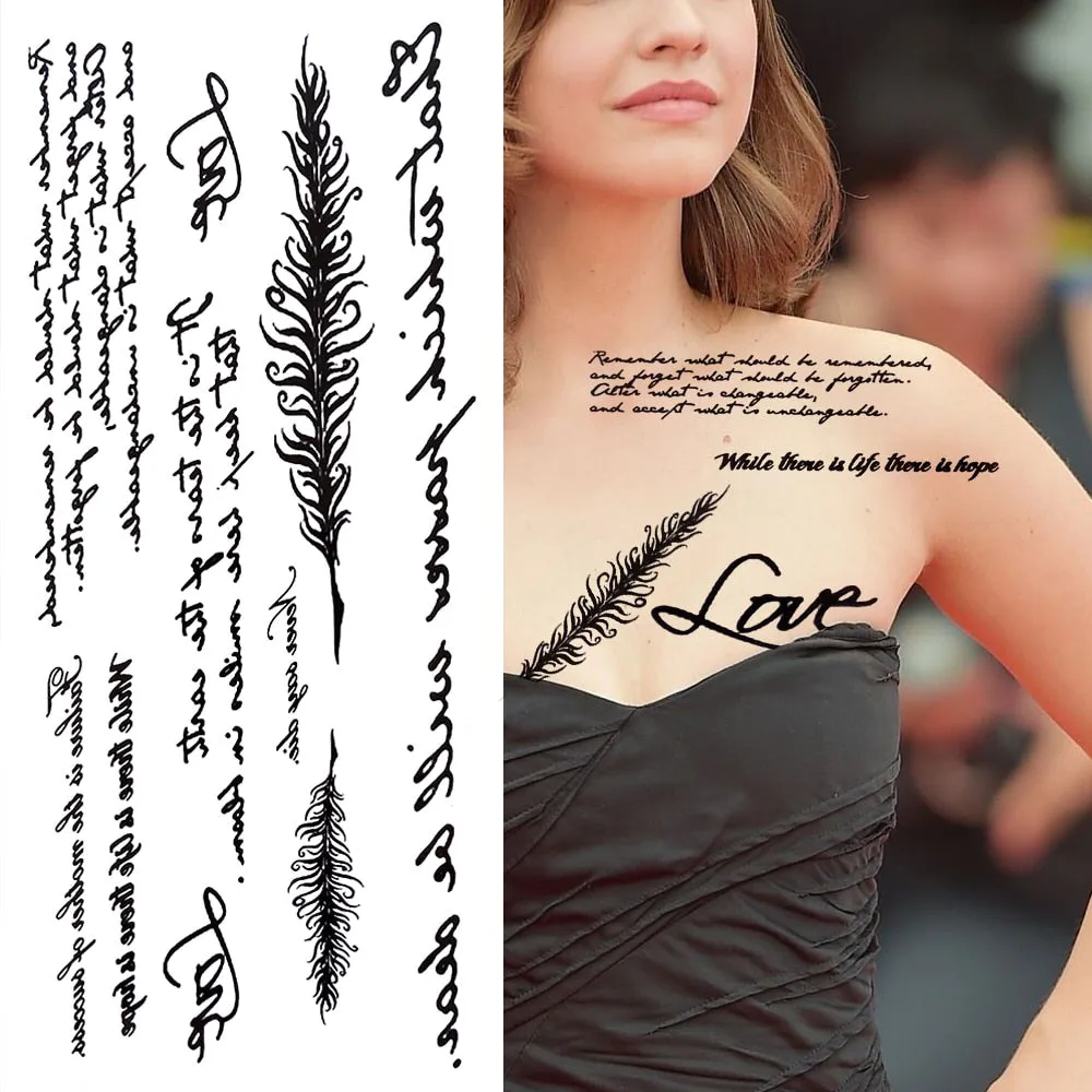 Eternal Lock  Tribal Chain Temporary Tattoo
