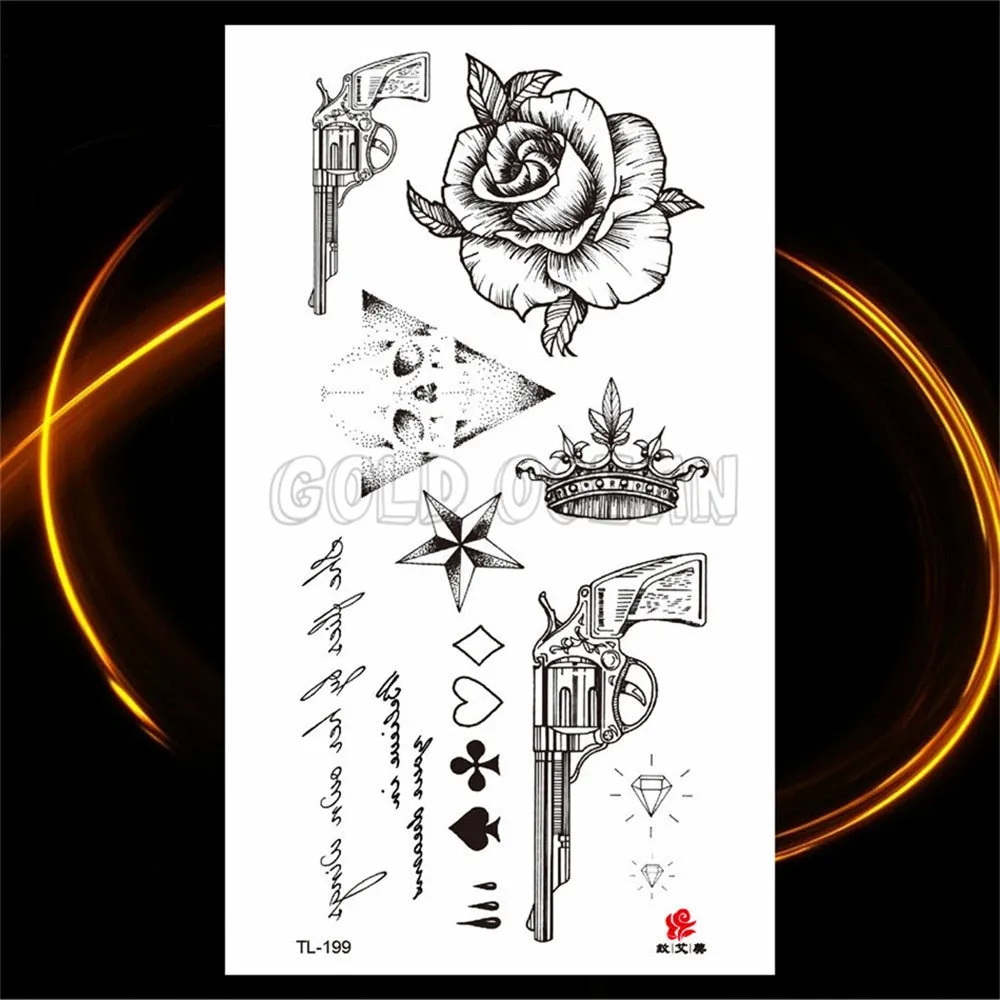 Eternal Lock  Tribal Chain Temporary Tattoo