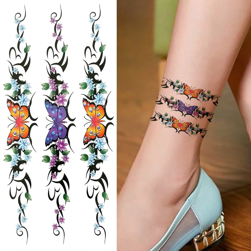 Eternal Lock  Tribal Chain Temporary Tattoo