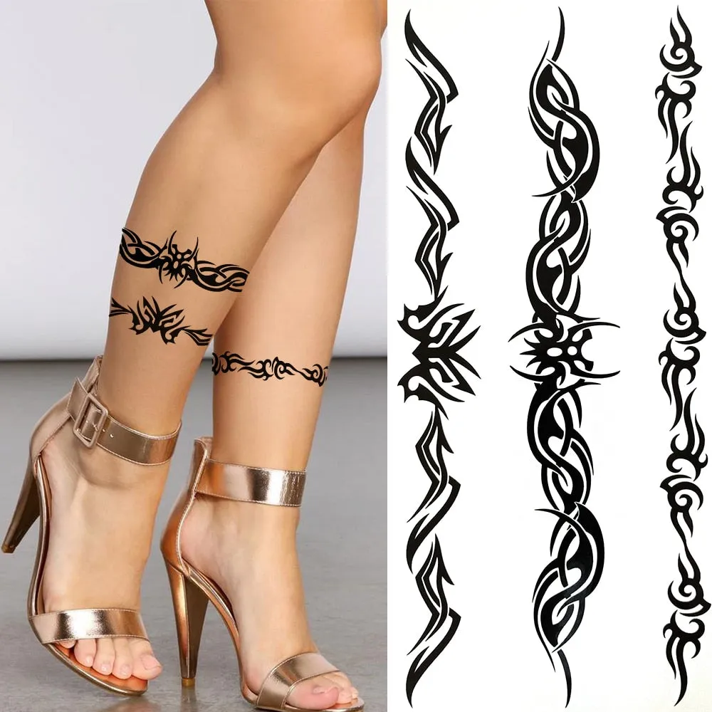 Eternal Lock  Tribal Chain Temporary Tattoo