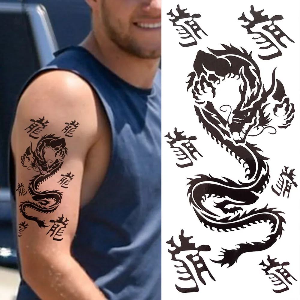 Eternal Lock  Tribal Chain Temporary Tattoo