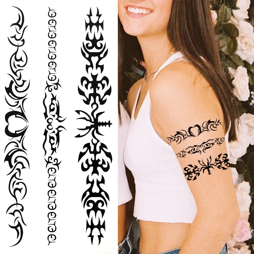 Eternal Lock  Tribal Chain Temporary Tattoo