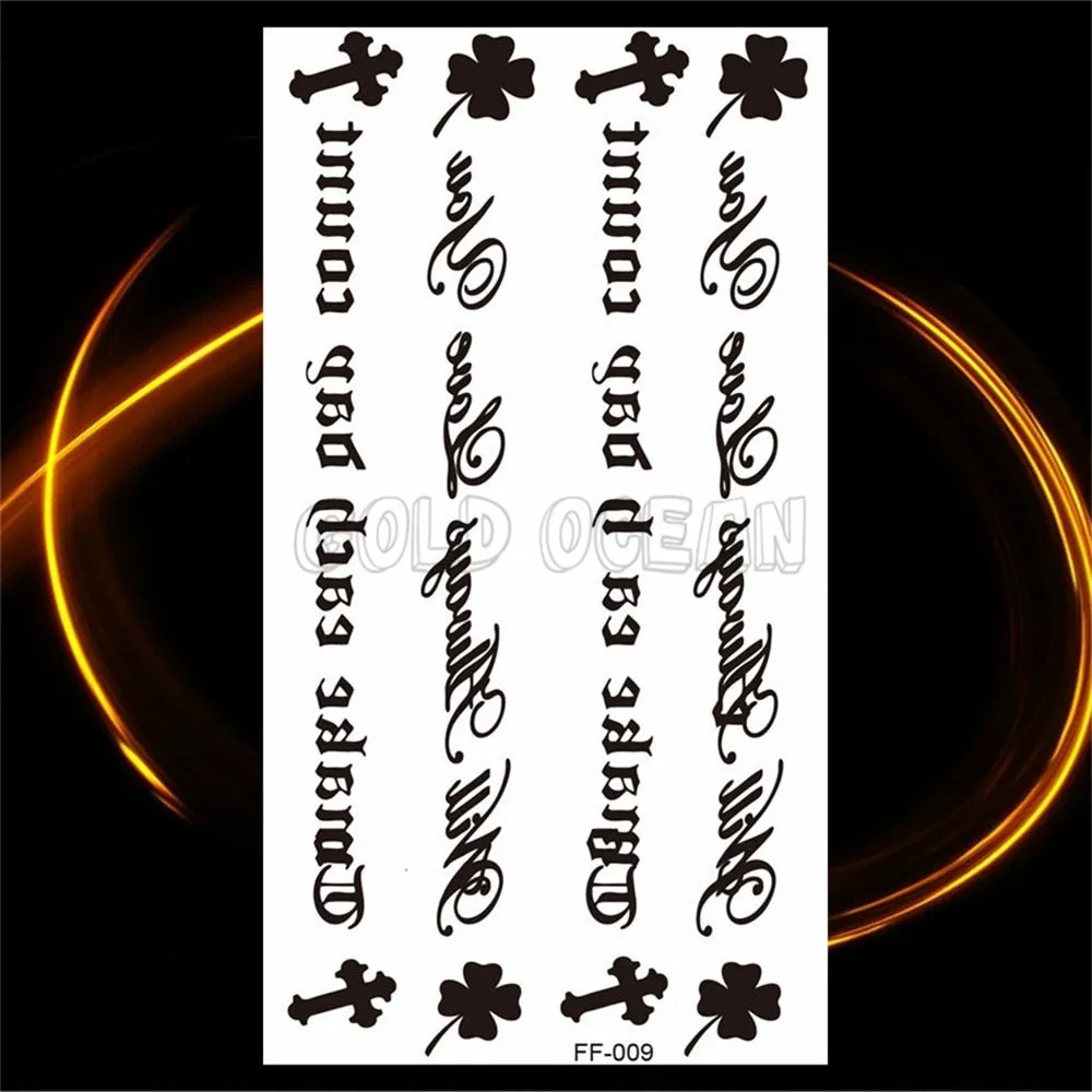 Eternal Lock  Tribal Chain Temporary Tattoo