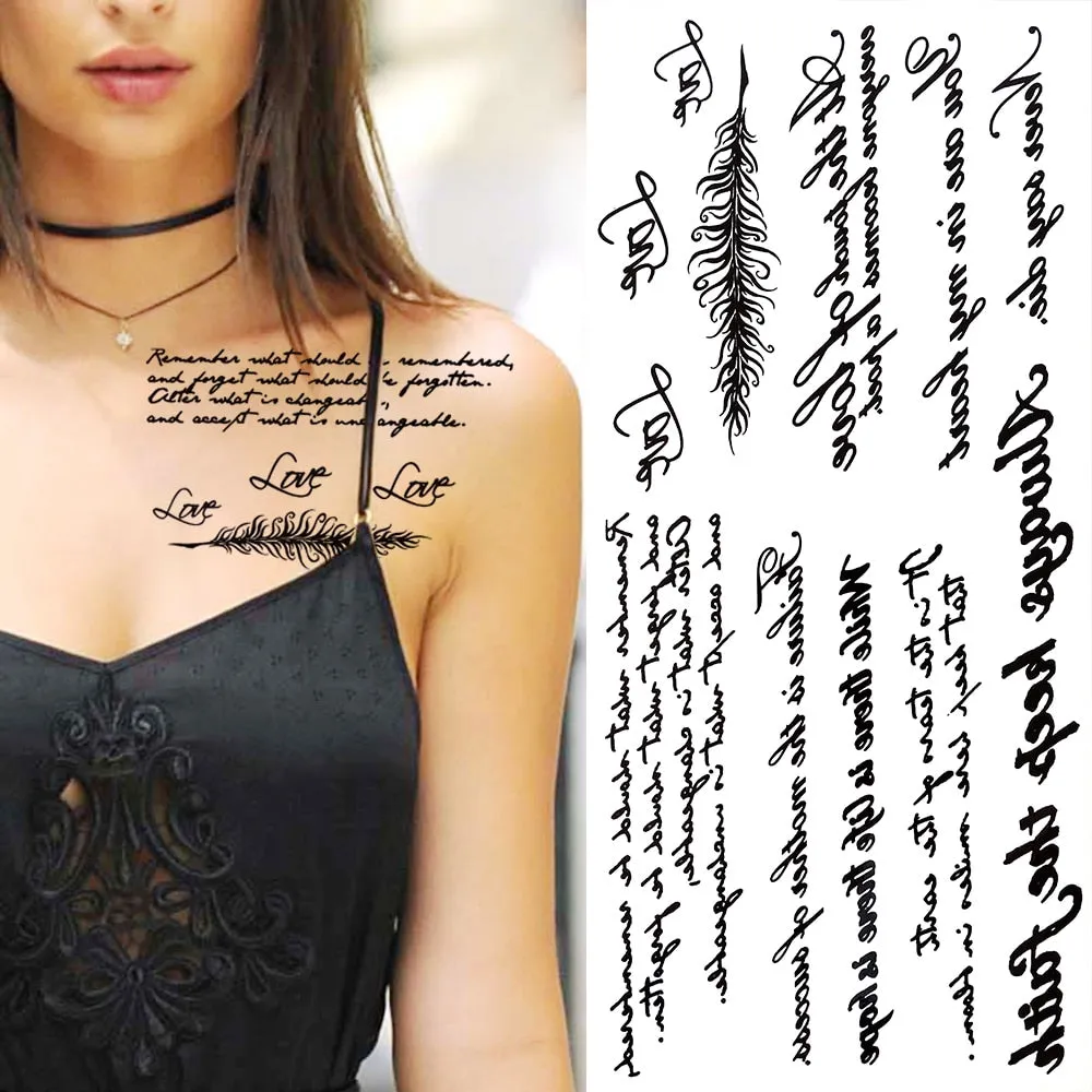 Eternal Lock  Tribal Chain Temporary Tattoo