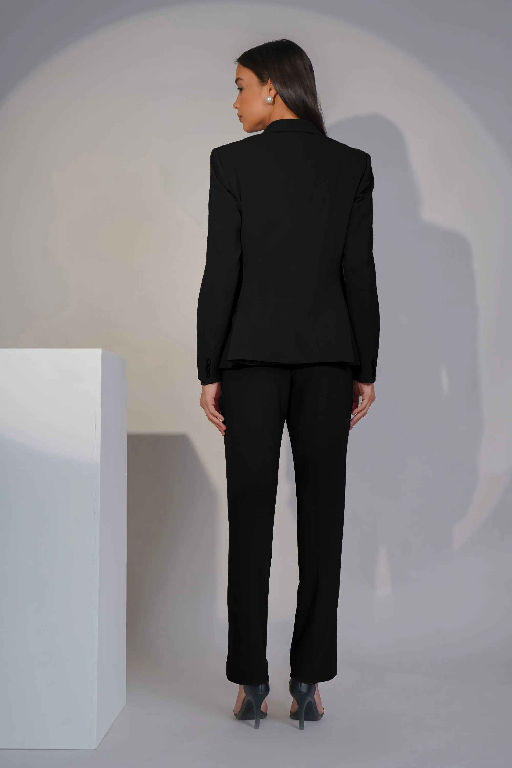Eternal Office Blazer with Pants Power Suit, Black