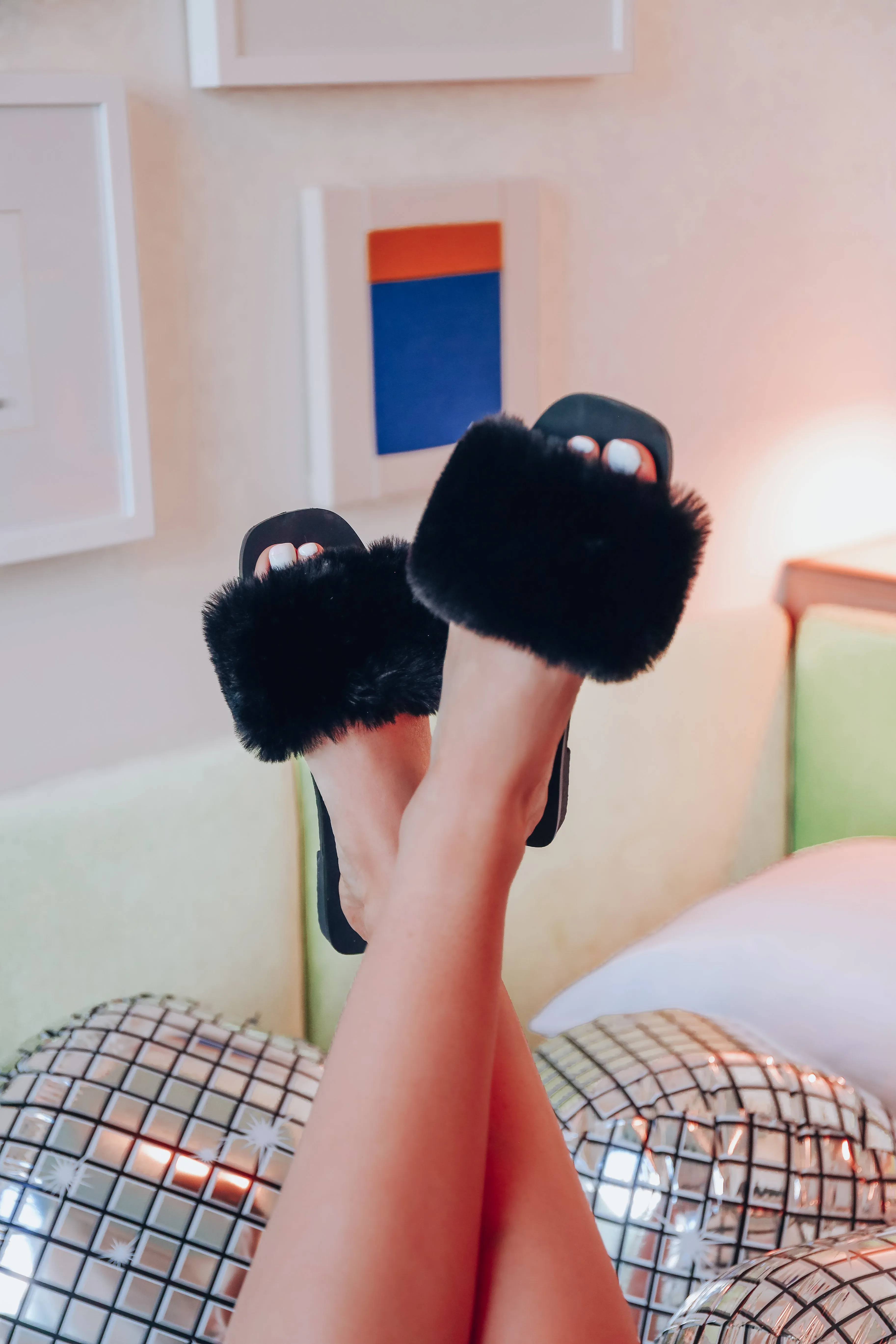Fantastic Fur Madonna Slide by Chinese Laundry - Black