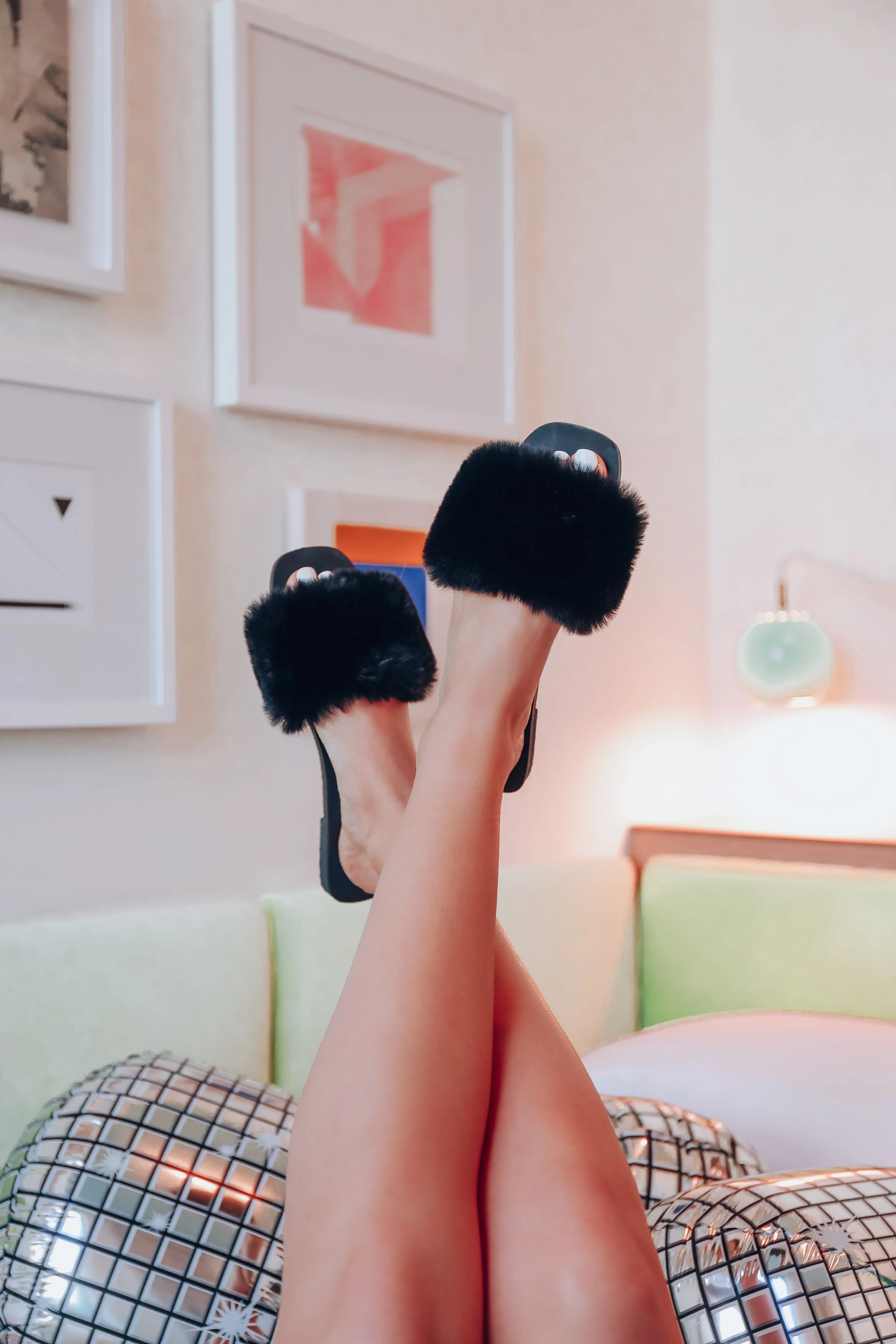 Fantastic Fur Madonna Slide by Chinese Laundry - Black