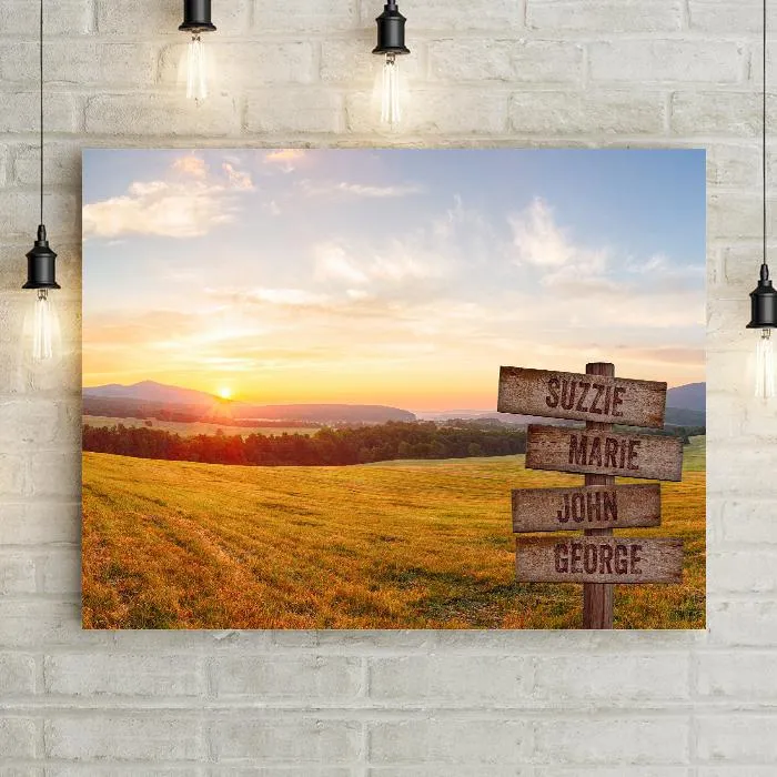 Farm Sunset Personalized Premium Canvas