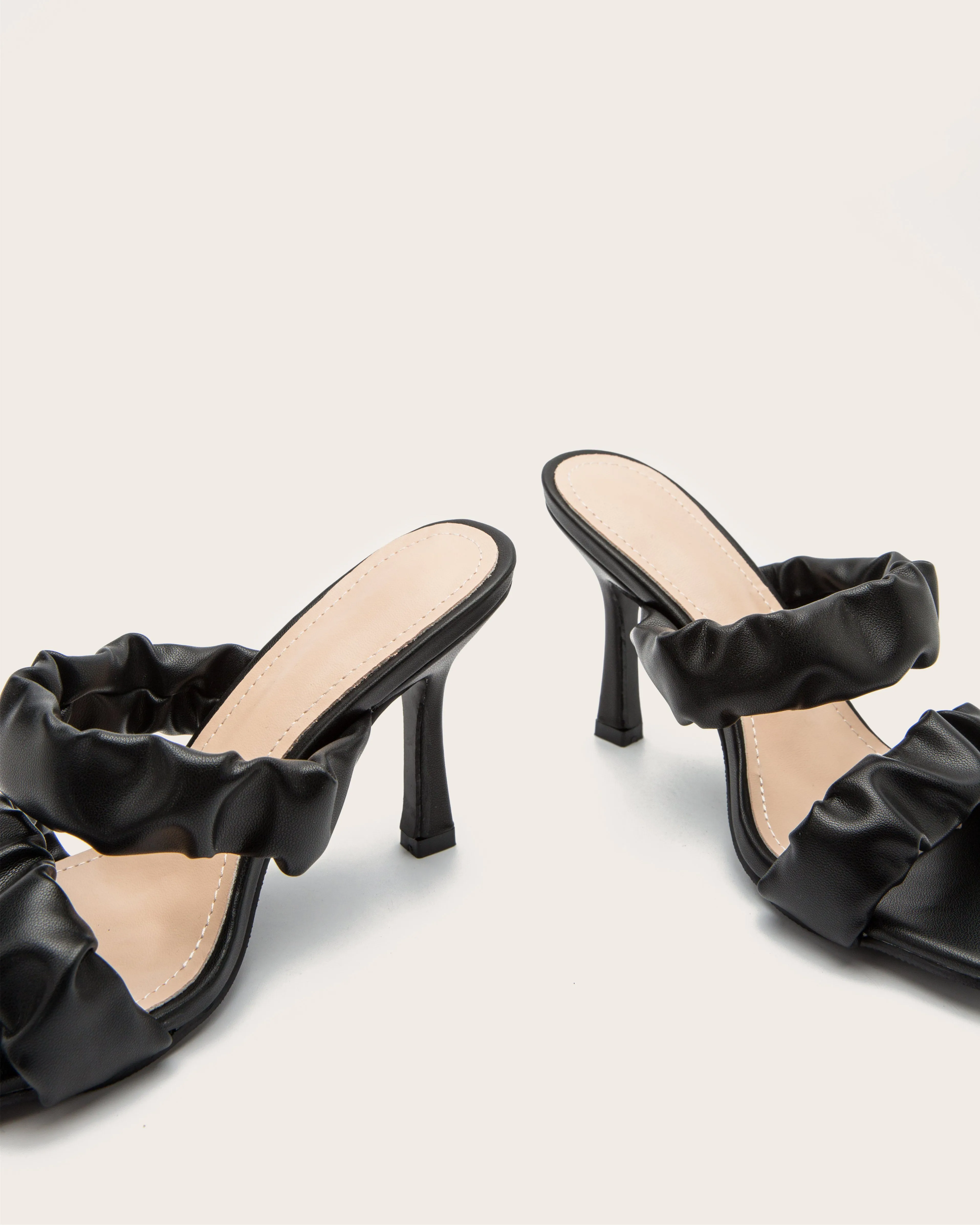Feeling Chic Square Toe High Heel Sandals - Black