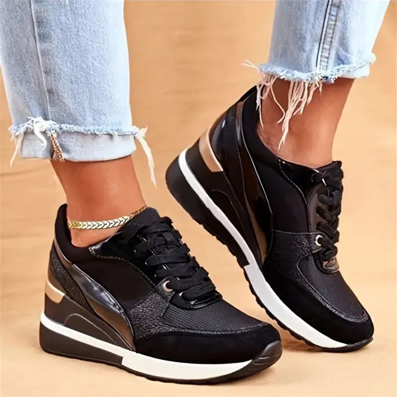 Female All Seasons Mid Heels Sequin Sneakers
