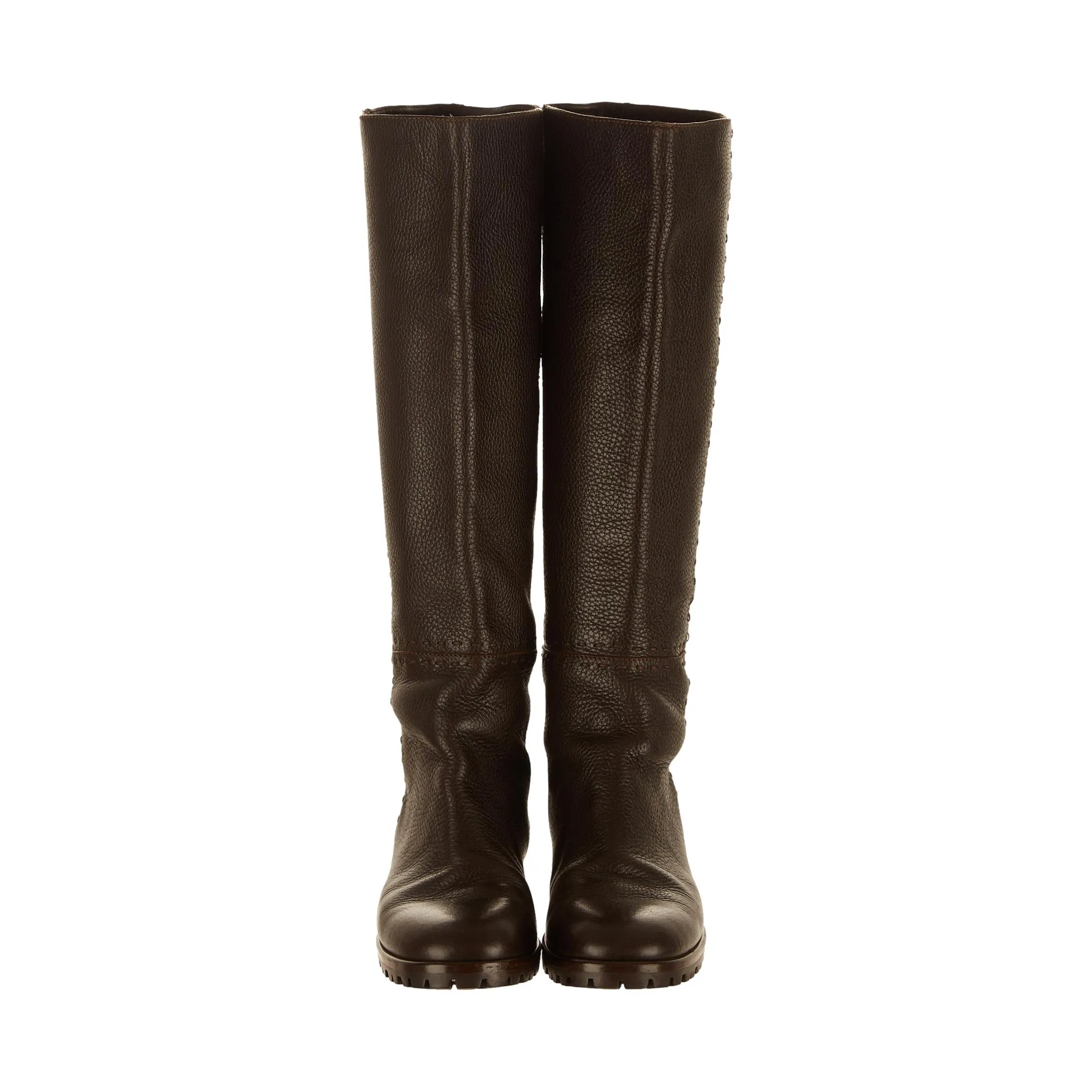 Fendi Brown Selleria Knee High Boots