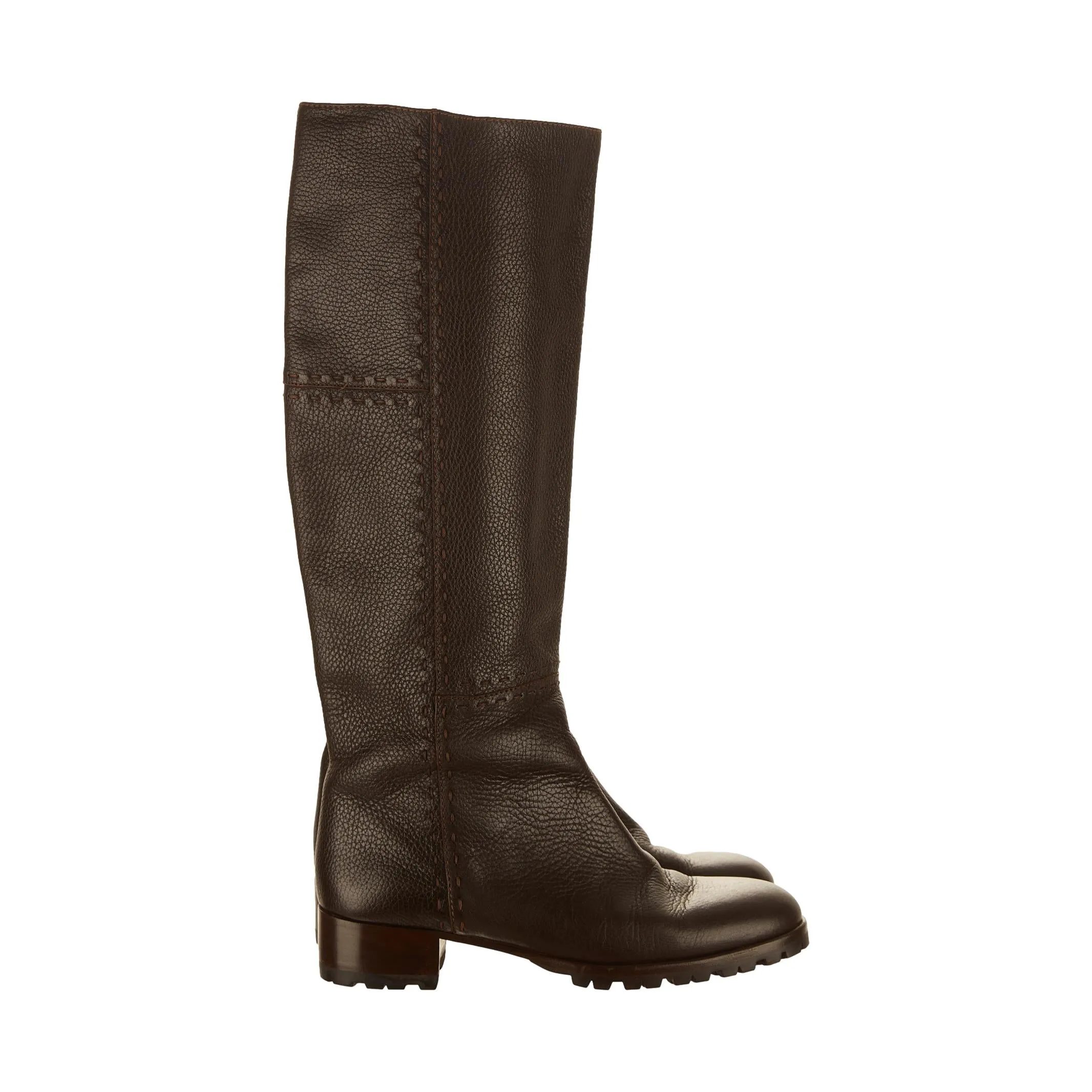 Fendi Brown Selleria Knee High Boots