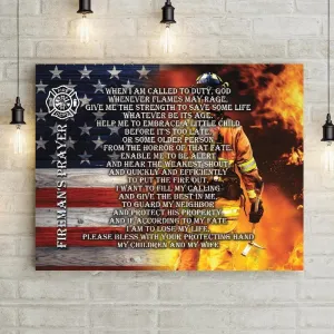 Firefighter's Prayer Premium 24"x16" Canvas