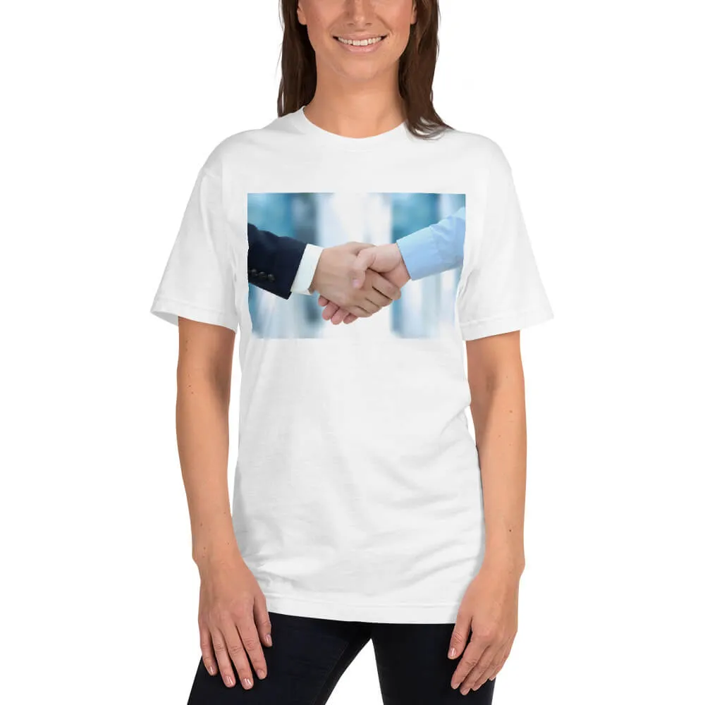 Firm handshake between business associates