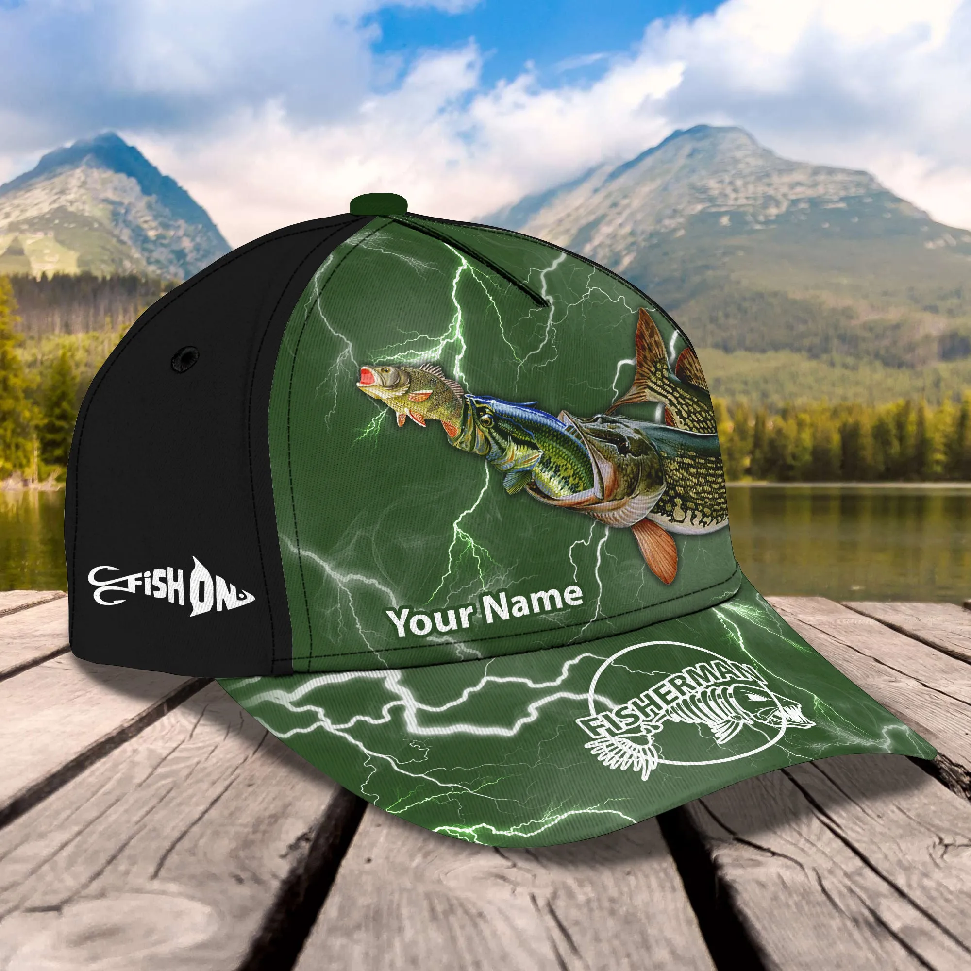 Fishing 3- Personalized Name Cap - HN95