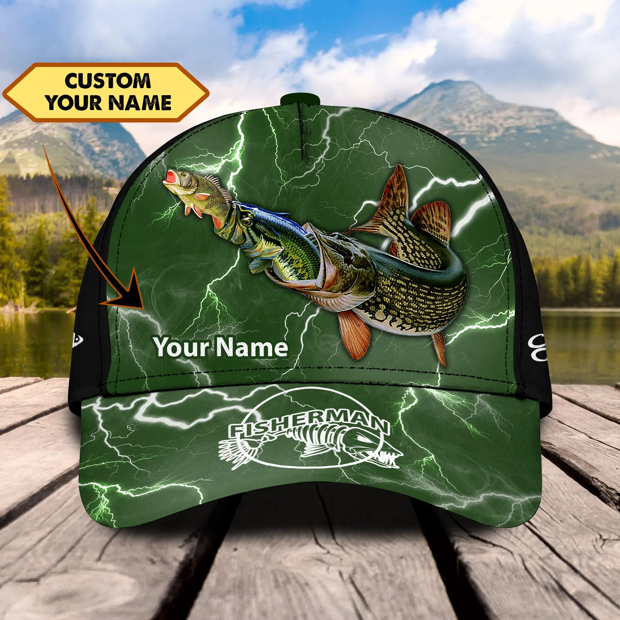 Fishing 3- Personalized Name Cap - HN95