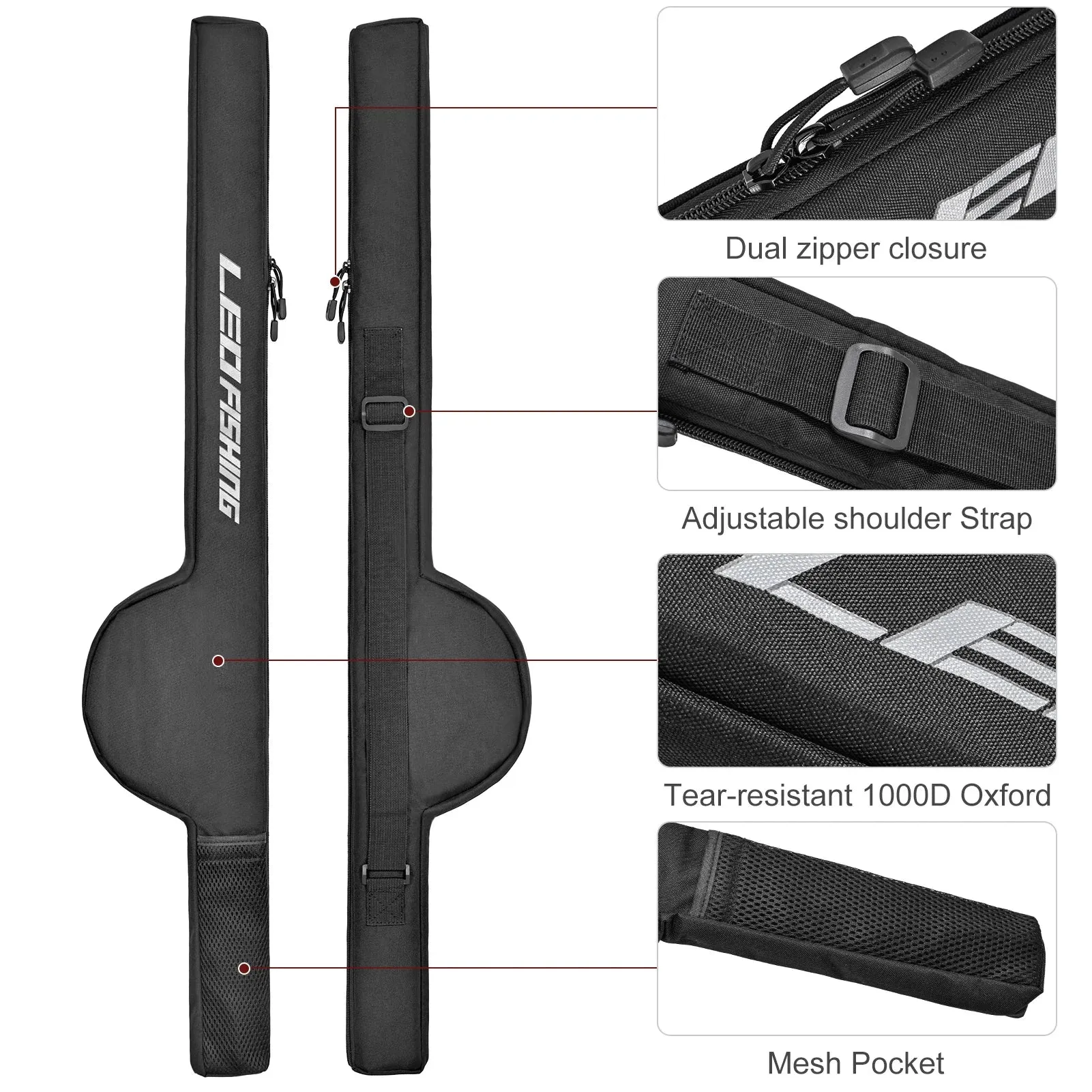 Fishing Rod Bag 85cm/106cm/126cm Portable Fishing Pole Reel Bag Shoulder Storage