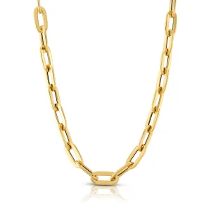 FLAT LONG LINK CHAIN, 14kt Gold