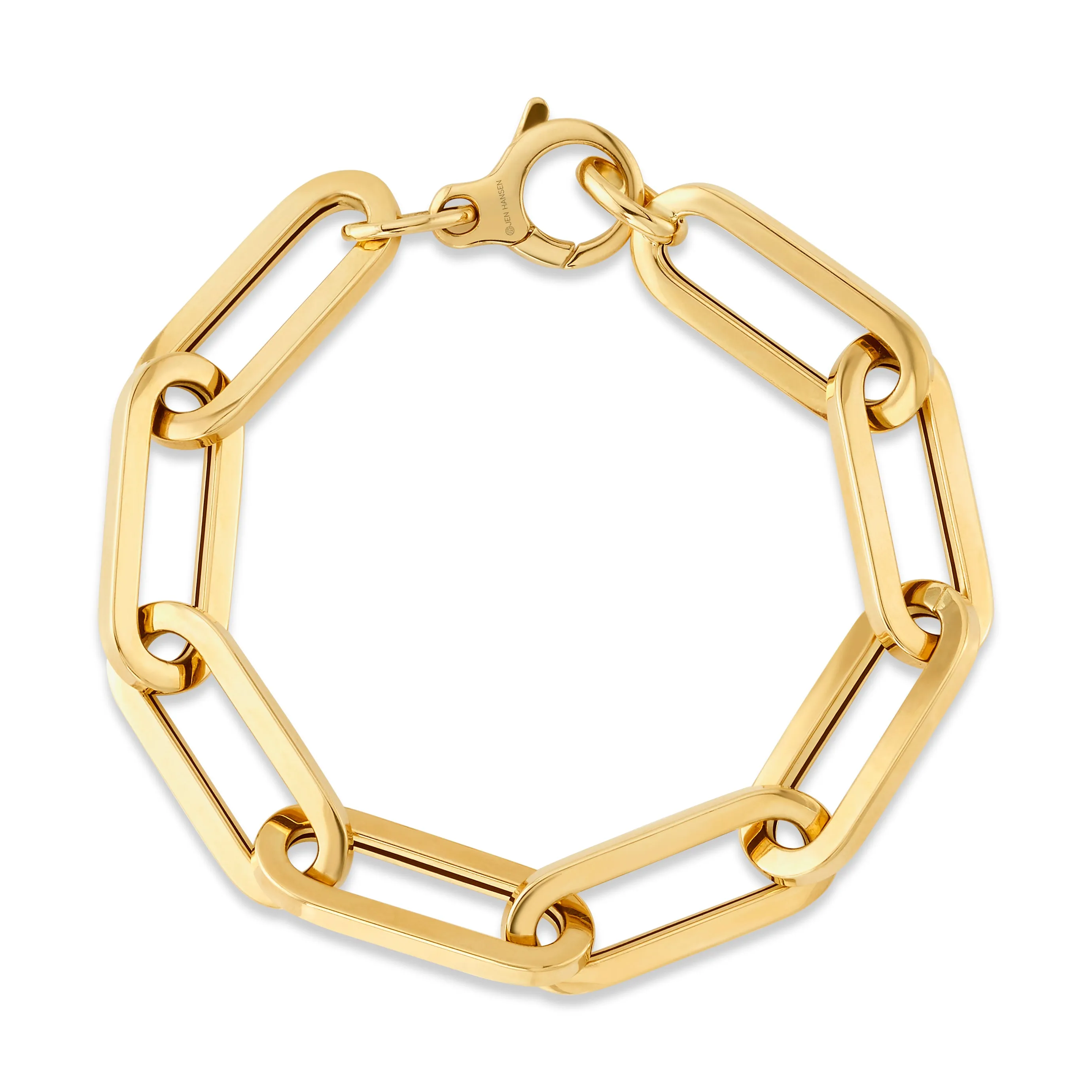 Flat long lobster clasp bracelet, 14kt gold