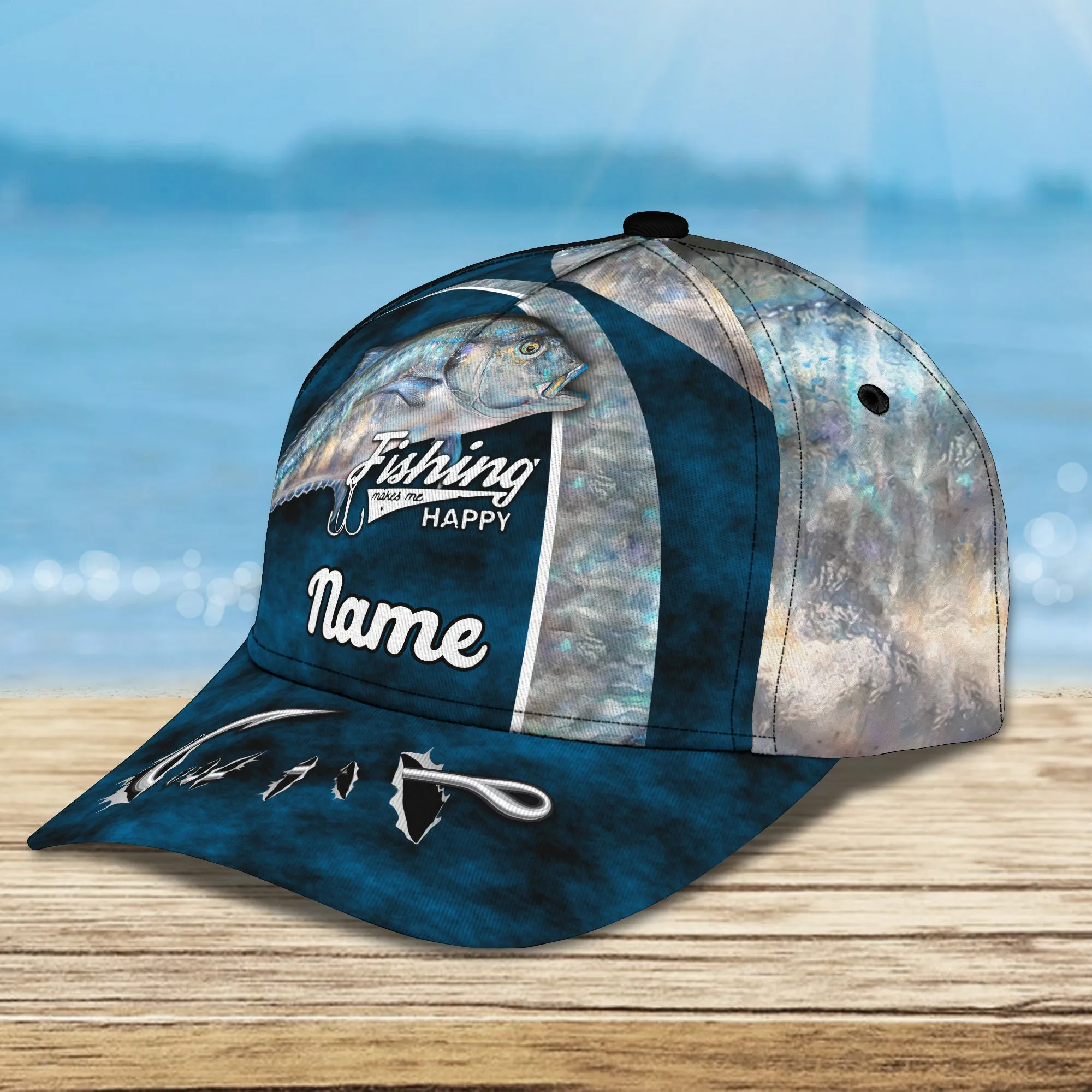 Florida Pompano Fishing - Personalize Name Cap  - Loop - Ntp-189