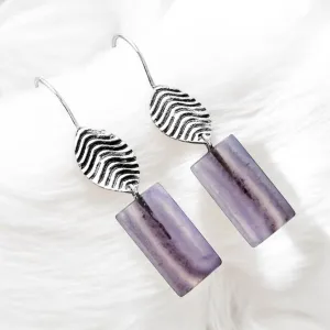 Fluorite Solid 925 Sterling Silver Earrings