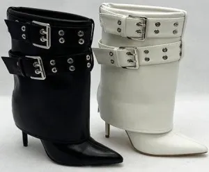 FOLD DOWN STILETTO ANKLE BOOTIES