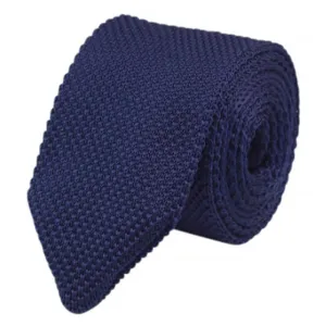 Frankie  Navy Blue Waffle Knitted Tie