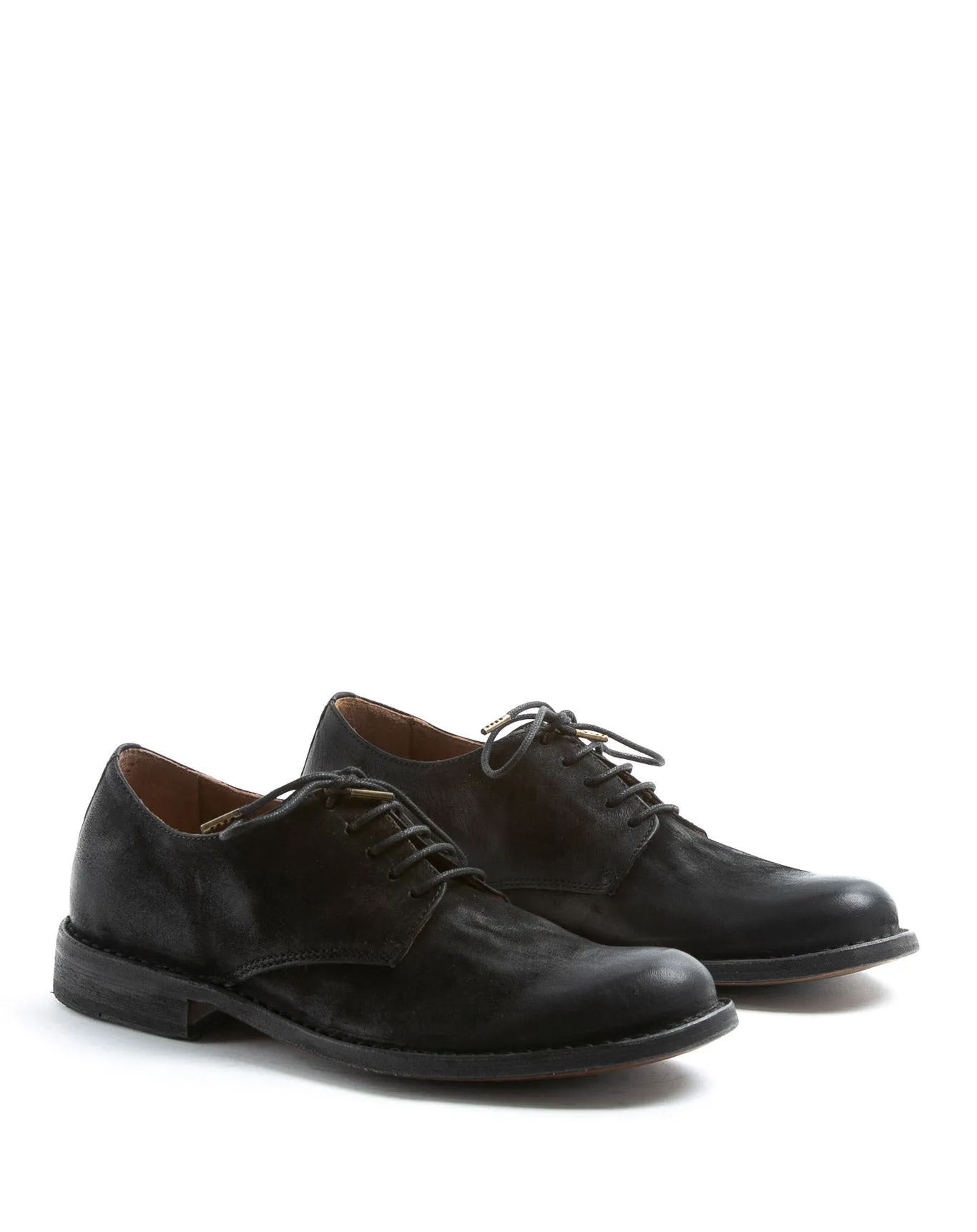 FRED Black Leather Derby Shoes
