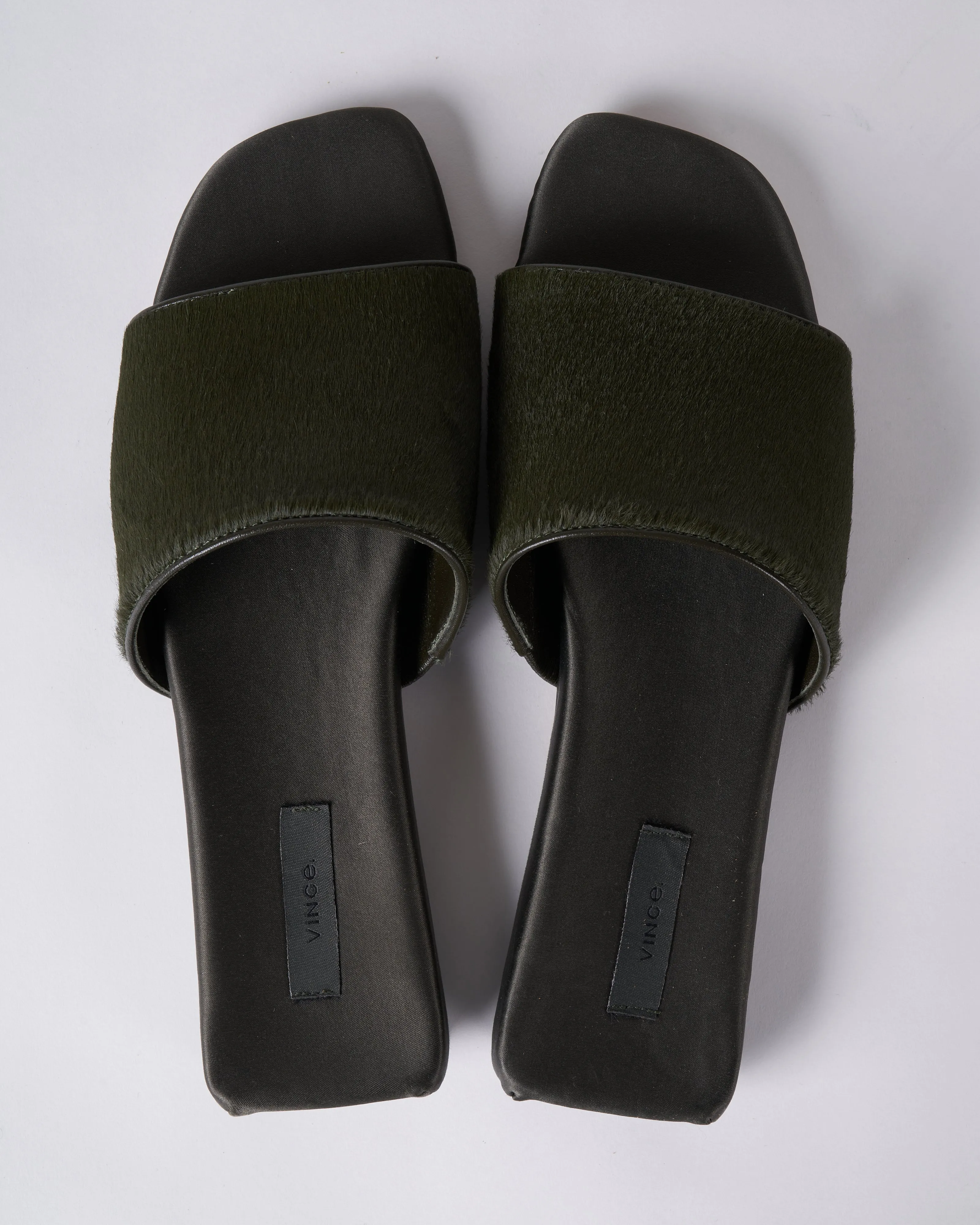 garth slide - olive calf hair