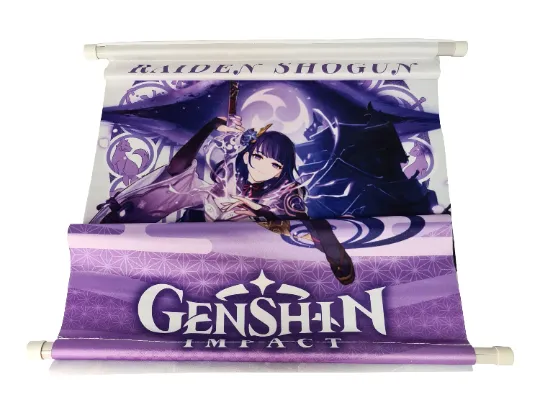 Genshin Impact Raiden Shogun Anime Wall Scroll / Poster / Banner - 39cm x 74cm