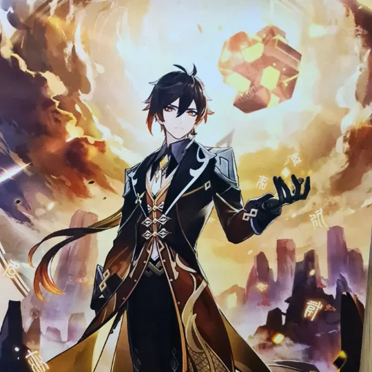 Genshin Impact Zhongli Anime Wall Scroll / Poster / Banner - 39cm x 74cm