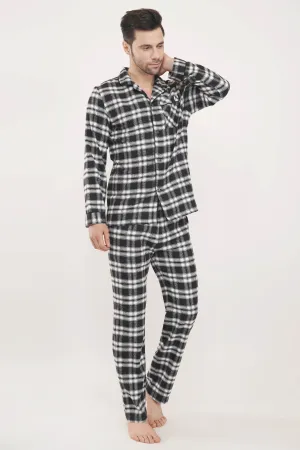 Gentleman's Monochrome | Black & White Oxford Checks Loungewear Set