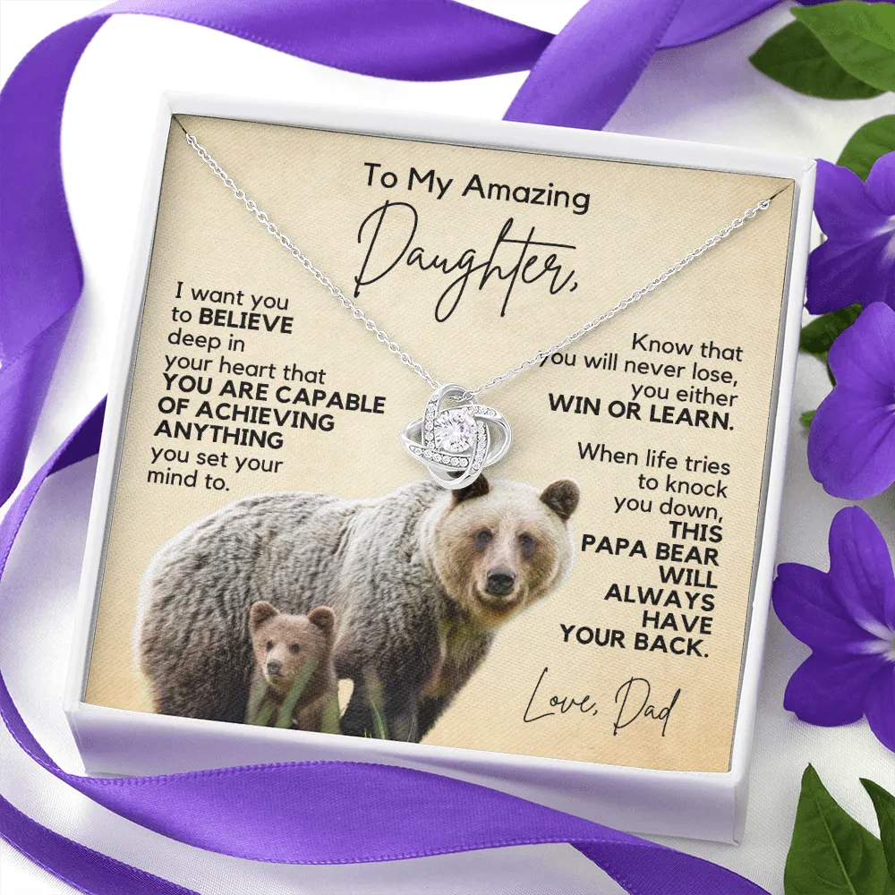 Gift for Daughter | Necklace from Dad | Win or Learn