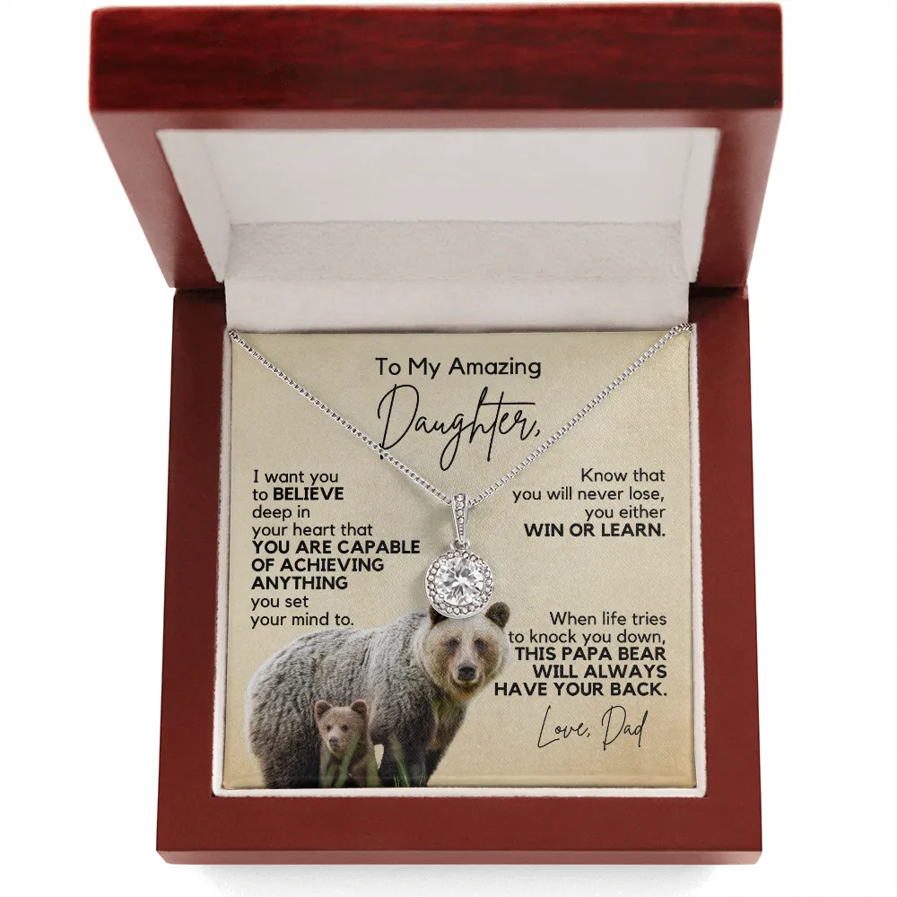 Gift for Daughter | Necklace from Dad | Win or Learn