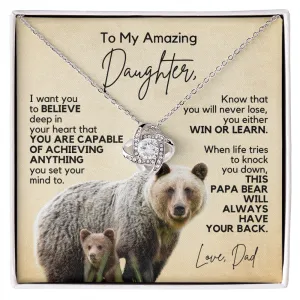 Gift for Daughter | Necklace from Dad | Win or Learn