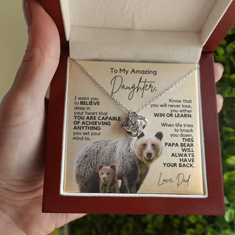 Gift for Daughter | Necklace from Dad | Win or Learn