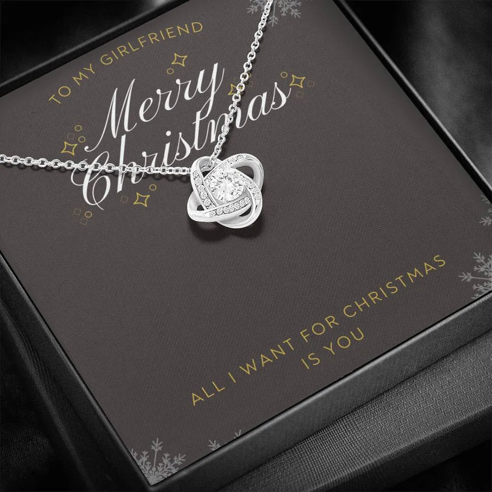 Girlfriend, All I want for Christmas is you-Love Knot Necklace