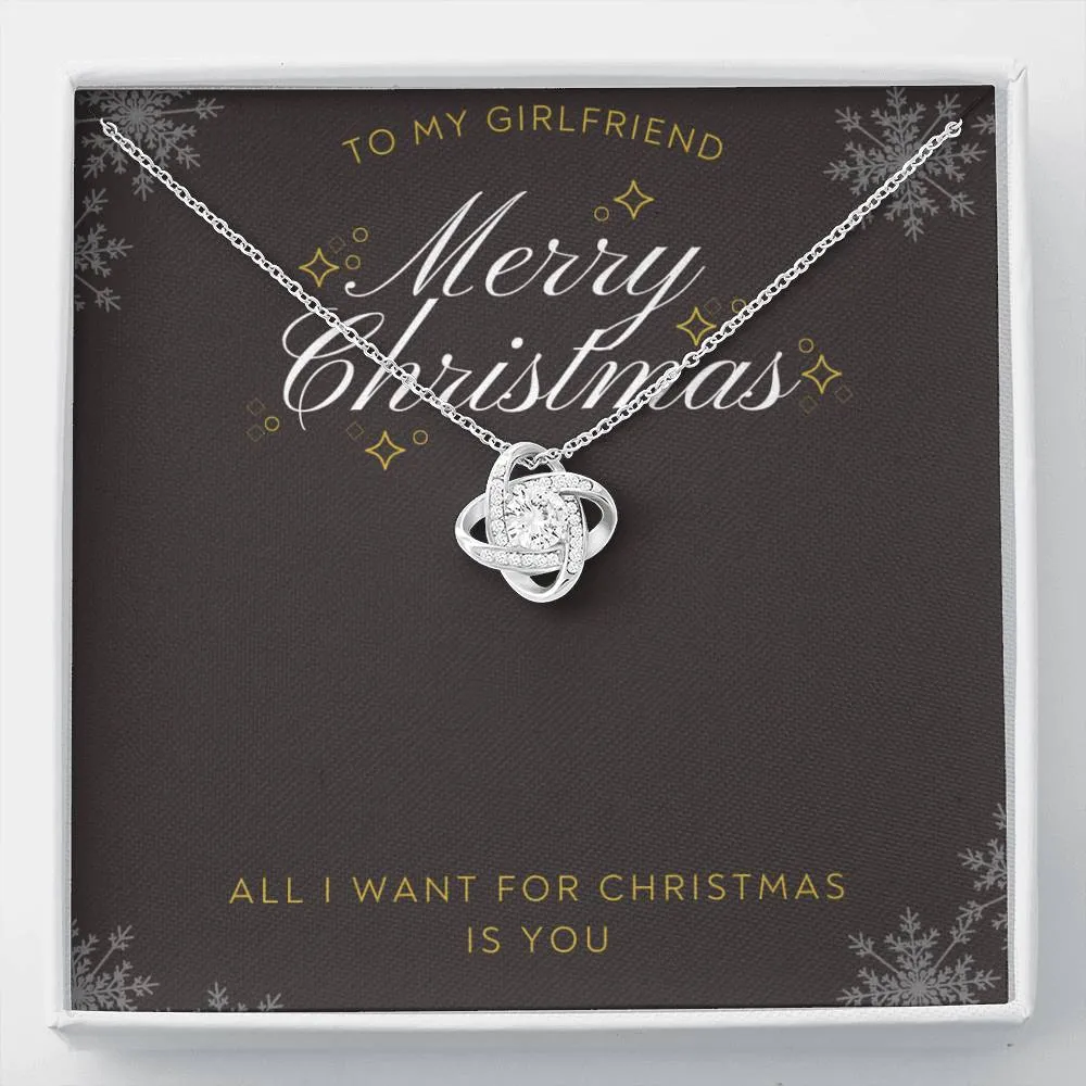 Girlfriend, All I want for Christmas is you-Love Knot Necklace