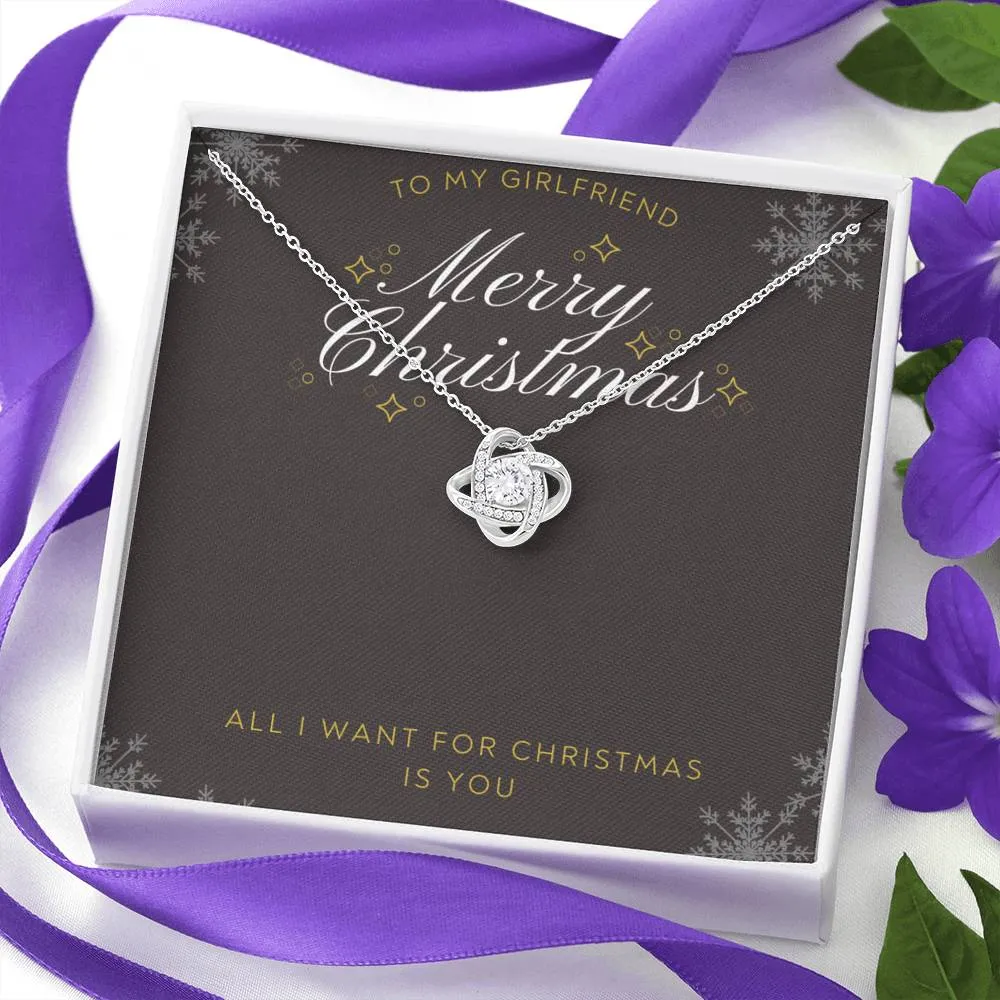 Girlfriend, All I want for Christmas is you-Love Knot Necklace
