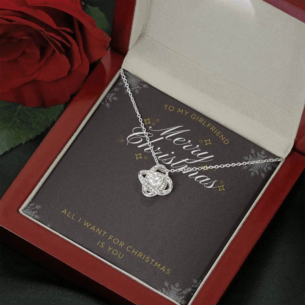 Girlfriend, All I want for Christmas is you-Love Knot Necklace